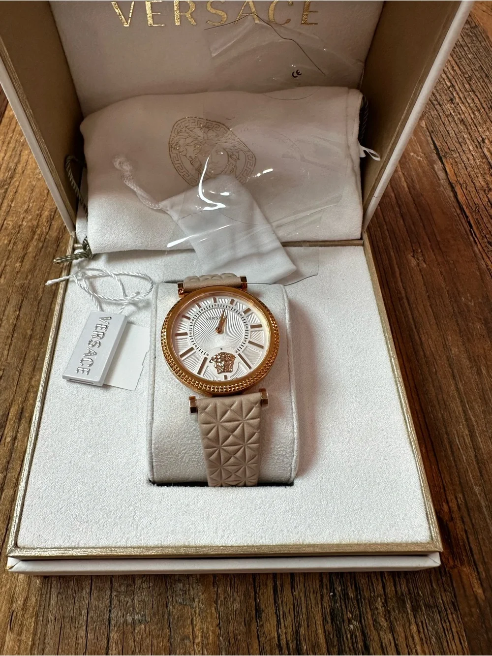 Versace Gold and Beige Women's Watch